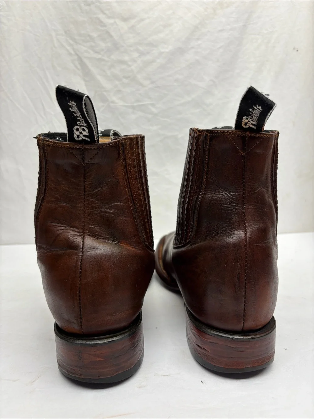 Rock Men's Brown Leather Western Ankle Boots, SZ 9